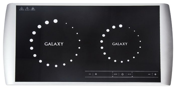 

Плита компактная электрическая Galaxy GL3056, стеклокерамика, индукционная, 2900Вт, конфорок - 2шт., черный/серебристый (гл3056), GL3056