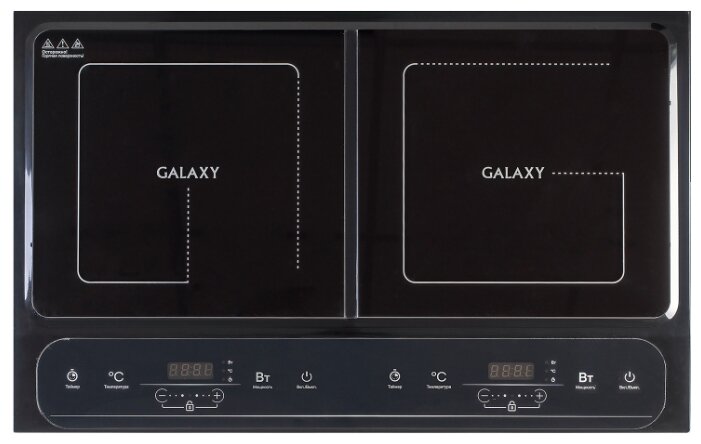 

Плита компактная электрическая Galaxy GL3058, стеклокерамика, индукционная, 3500Вт, конфорок - 2шт., черный (гл3058), GL3058