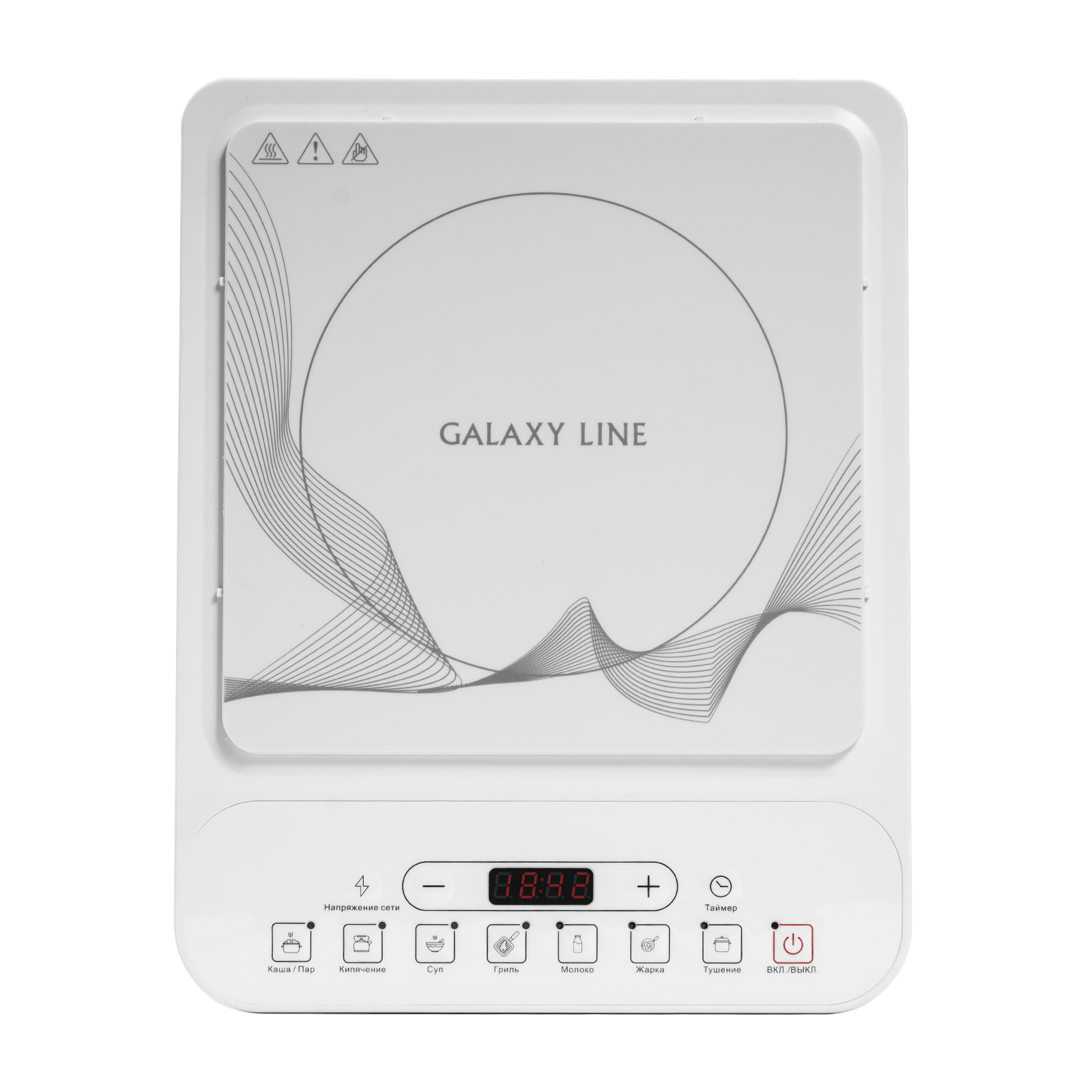 

Плита компактная электрическая Galaxy GL3060, стеклокерамика, индукционная, 2000Вт, конфорок - 1шт., белый (гл3060лбел), GL3060