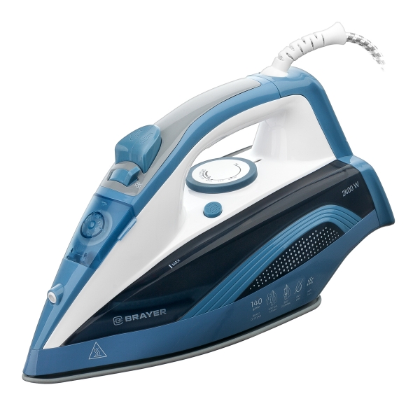 Утюг Brayer BR4002 2.4 кВт, белый/синий