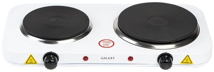 

Плита компактная электрическая Galaxy GL3002, эмалированная, 2500Вт, конфорок - 2шт., белый, GL3002
