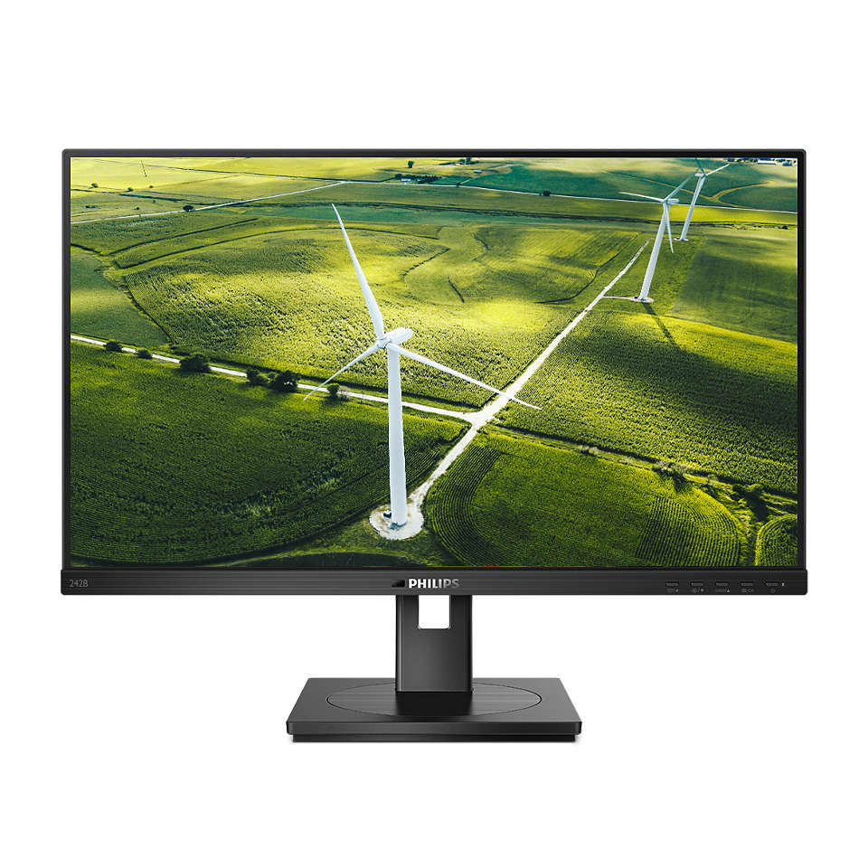 

Монитор 23.8" Philips 242B1G/00 IPS, 1920x1080 (16:9), 250кд/м2, 4мс, 178°/178°, VGA, DVI, HDMI, DisplayPort, USB-Hub, черный (242B1G/00), 242B1G/00