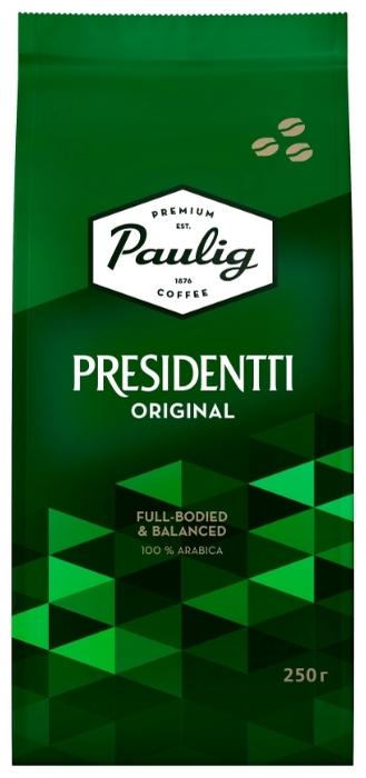 Кофе в зернах Paulig Presidentti Original 250г, средняя обжарка, 100% арабика