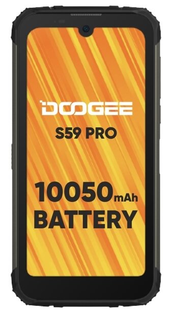 

Смартфон DOOGEE S59 Pro, 5.71" 720x1520 IPS, MediaTek Helio P22, 4Gb RAM, 128Gb, 3G/4G, NFC, Wi-Fi, BT, 4xCam, 2-Sim, 10050mAh, USB Type-C, Android 10, черный, ударопрочный корпус, S59 Pro