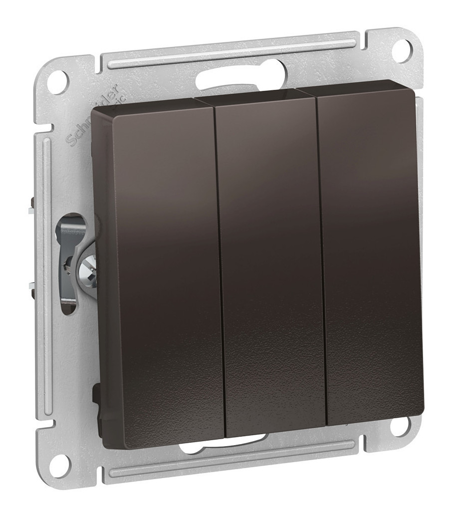 

Выключатель Schneider Electric AtlasDesign, 3кл., скрытый монтаж, механизм с накладкой без рамки, мокко (ATN000631)