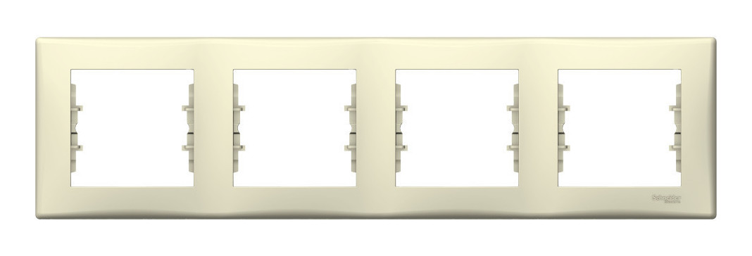 

Рамка Schneider Electric Sedna, горизонтальная, 4-поста, бежевый (SDN5800747), 0