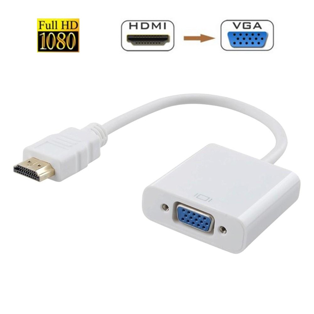 

Кабель-переходник (адаптер) HDMI(19M)-VGA(15F), 20 см, белый ORIENT C050W (30736), C050W