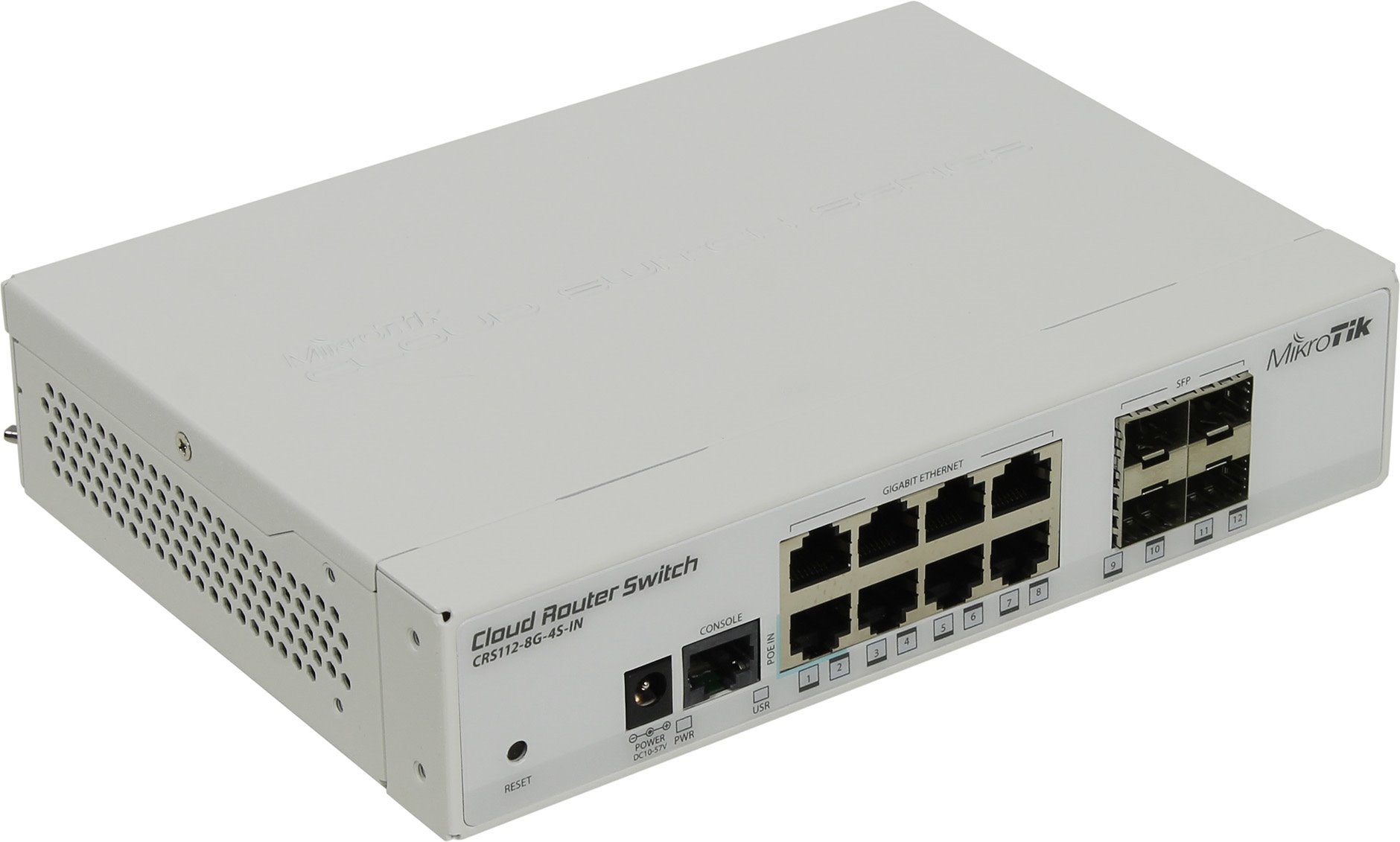 

Коммутатор MikroTik Cloud Router Switch 112-8G-4S-IN, управляемый, кол-во портов: 8x1 Гбит/с, SFP 4x1 Гбит/с, установка в стойку (CRS112-8G-4S-IN), Cloud Router Switch 112-8G-4S-IN