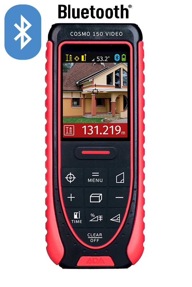 Дальномер лазерный, от 5 см, до 150 м, точность до 1.5 мм, ударопрочный, батарейки, ADA COSMO 150 Video (А00524)