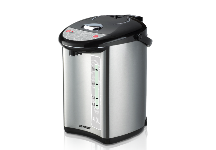 

Термопот Centek CT-1082 4л. 750Вт, скрытый нагревательный элемент, металл/пластик, серебристый/черный, CT-1082