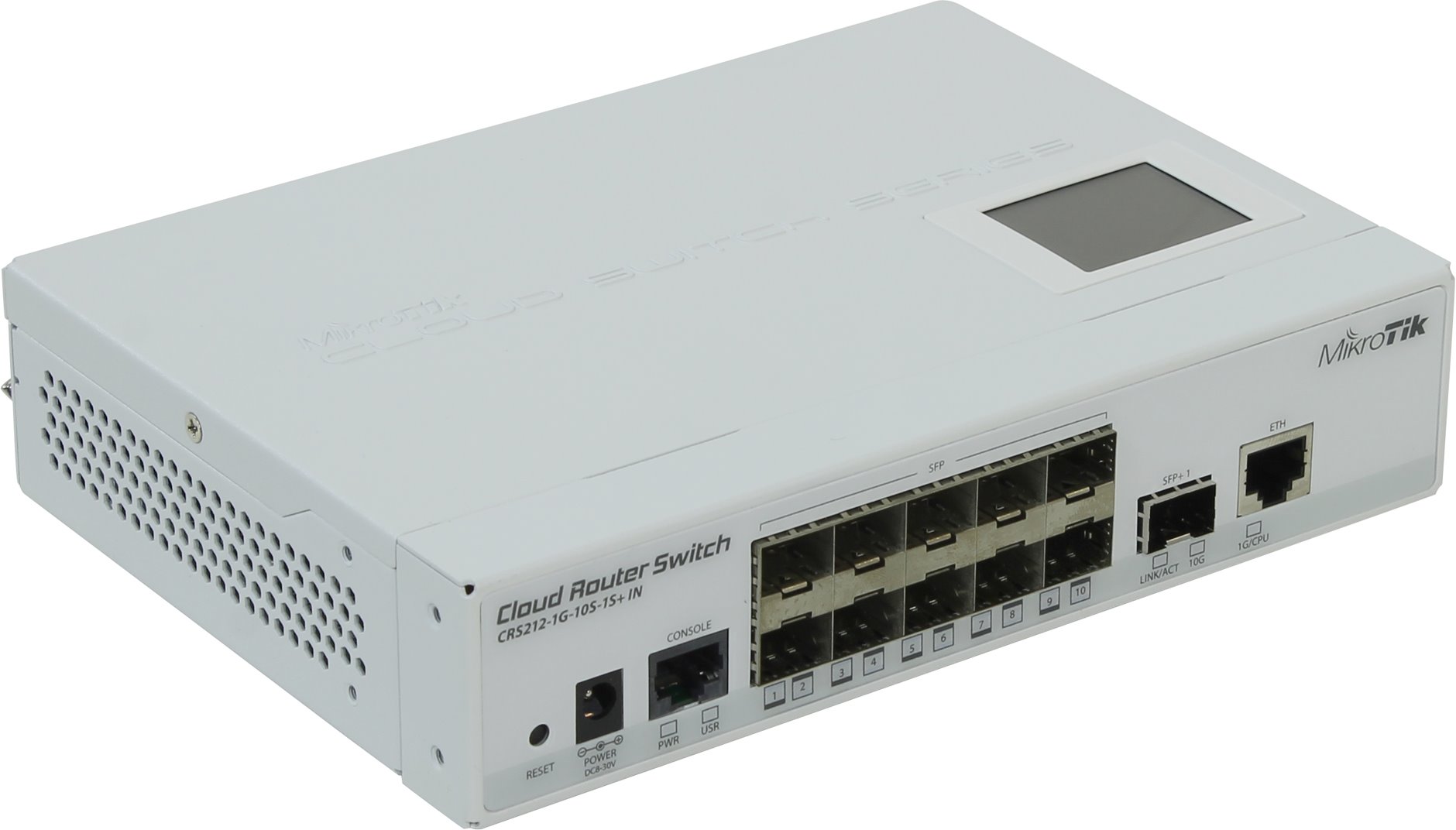 Коммутатор MikroTik Cloud Router Switch 212-1G-10S-1S+IN, управляемый, кол-во портов: 1x1 Гбит/с, SFP 10x1.25 Гбит/с, кол-во SFP/uplink: SFP+ 1x10 Гбит/с, установка в стойку (CRS212-1G-10S-1S+IN)