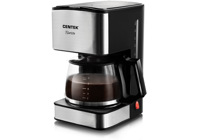 

Кофеварка капельная Centek Barista CT-1144, молотый, 800мл, черный/серебристый, 680Вт, CT-1144