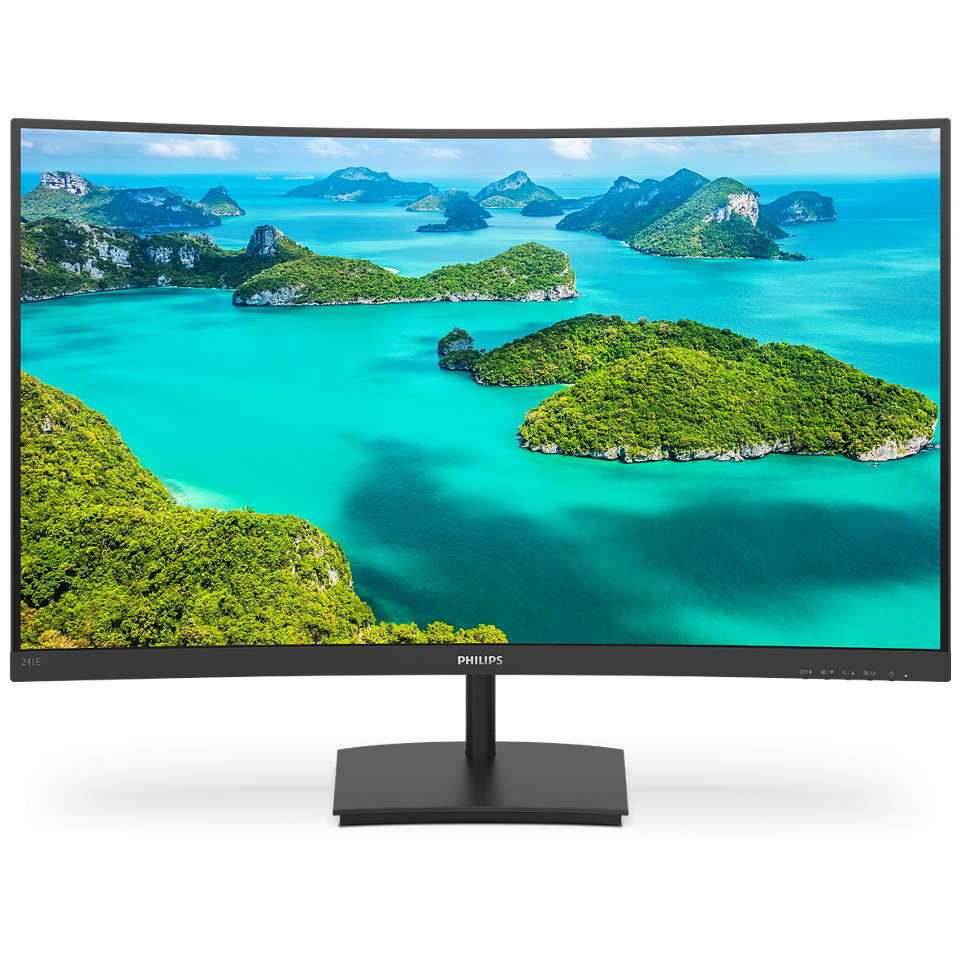 

Монитор 23.6" Philips 241E1SC (00/01) VA, изогнутый, 1920x1080 (16:9), 250кд/м2, 4мс, 178°/178°, FreeSync, VGA, HDMI, черный (241E1SC(00/01)), 241E1SC (00/01)