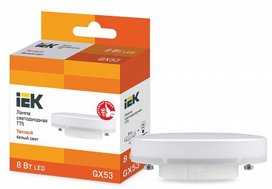 Лампа светодиодная GX53, 8 Вт, 3000 K, IEK