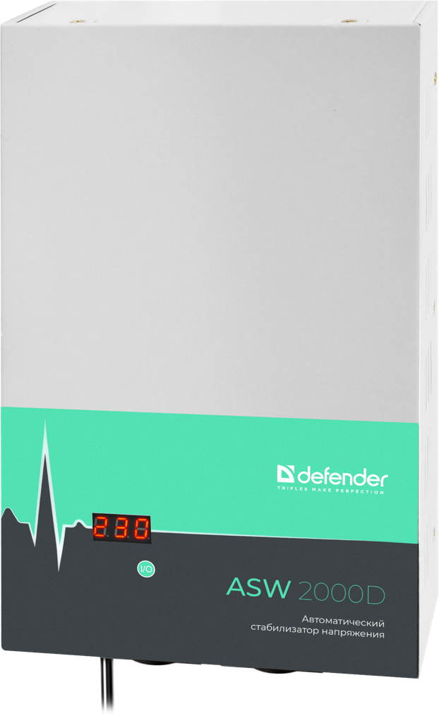 

Стабилизатор напряжения Defender ASW 2000D, 2000 VA, 1.2 кВт, EURO, белый (99047), ASW 2000D