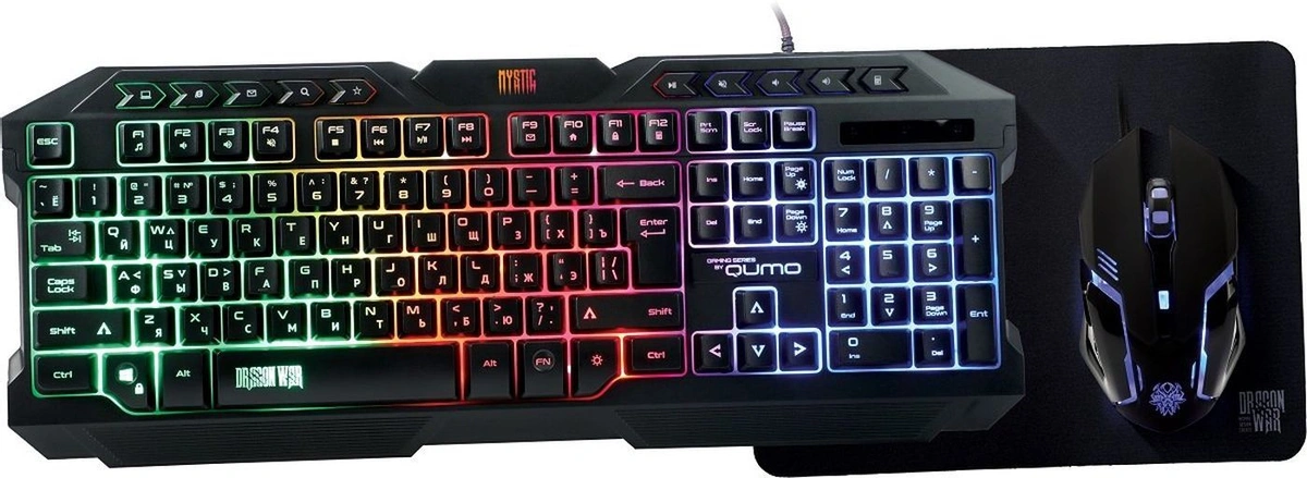 Клавиатура + мышь Qumo Mystic K58/M76, USB, черный (30720)