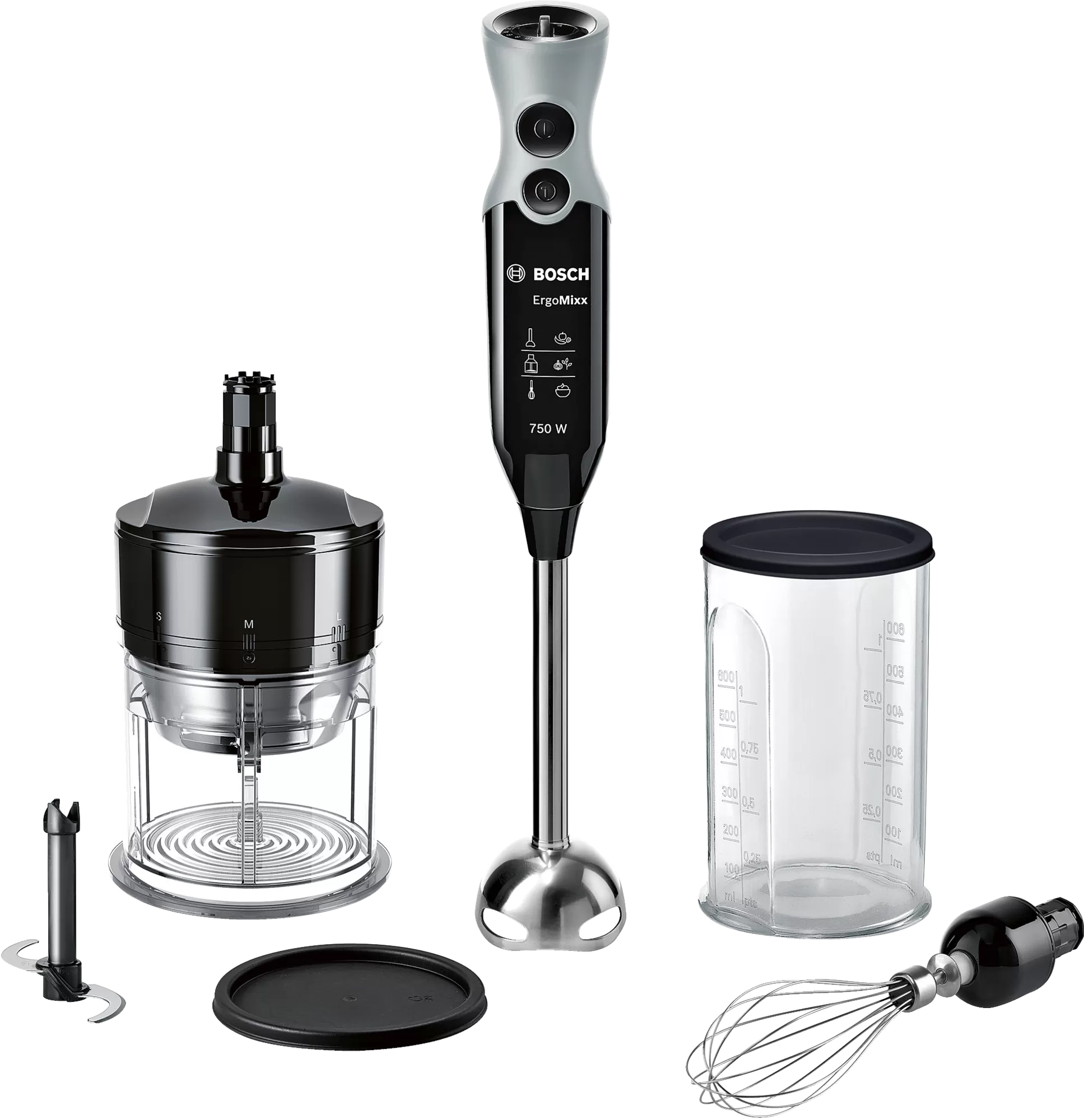 

Блендер погружной Bosch ErgoMixx MSM67166 750Вт, 750мл, черный (MSM67166), MSM67166