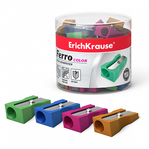 

Точилка для карандашей Erich Krause Ferro Color, 1 отверстие (38014), Ferro Color