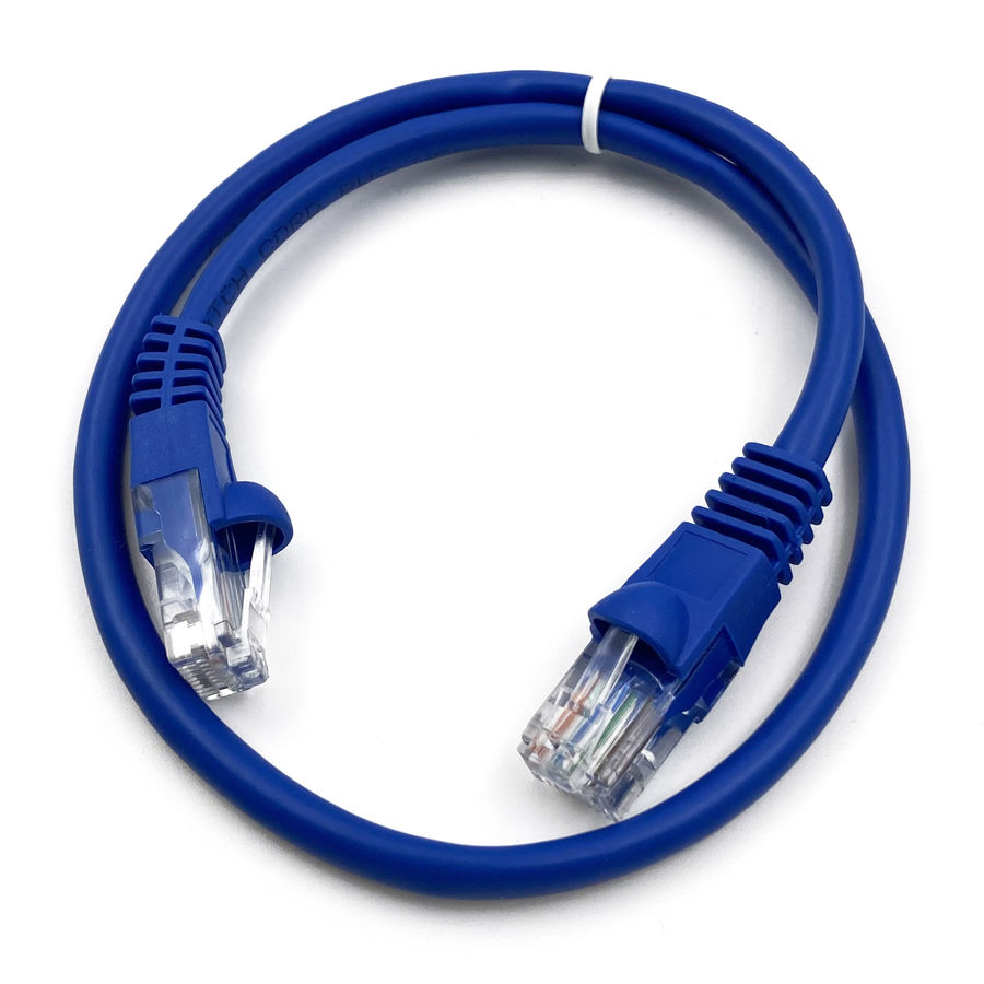 Патч-корд UTP кат.5e, 0.5м, RJ45-RJ45, голубой, Buro