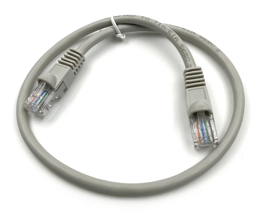 Патч-корд UTP кат.5e, 0.5м, RJ45-RJ45, серый, CCA, Buro (UTP-5E-0,5M-G)