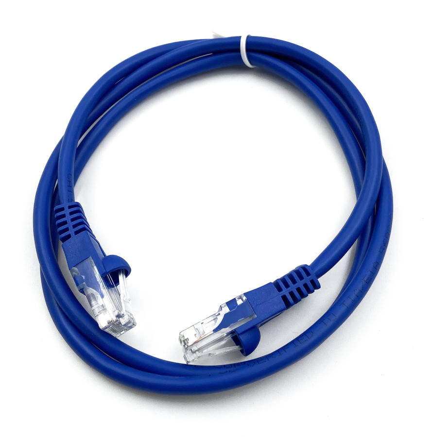 

Патч-корд UTP кат.5e, 1м, RJ45-RJ45, синий, Buro