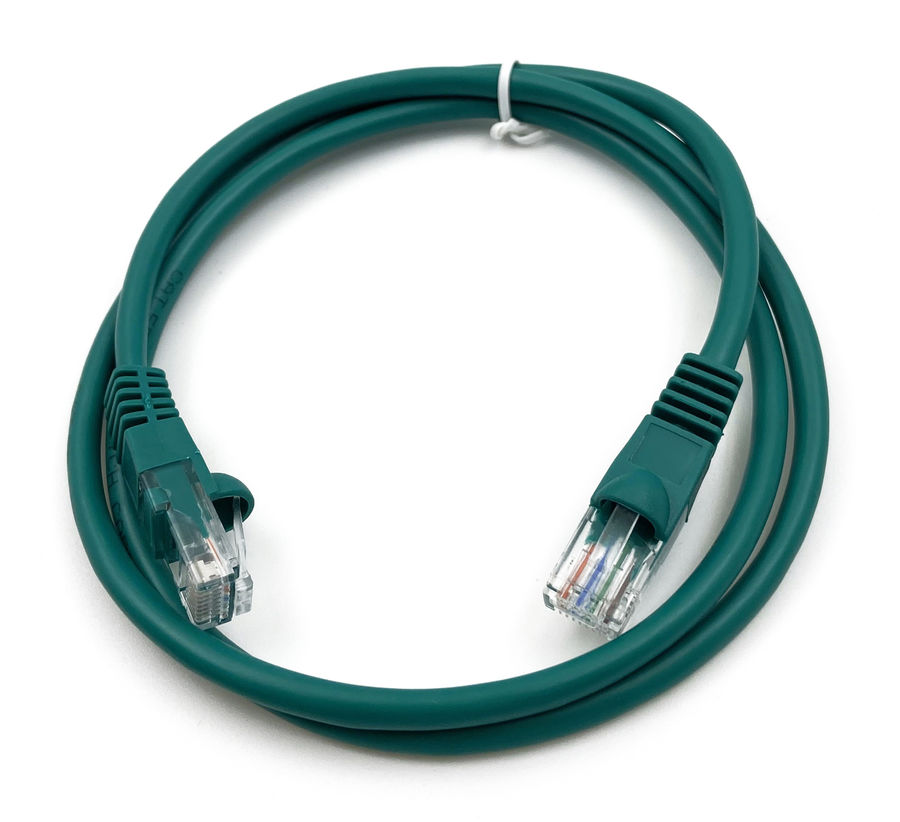 Патч-корд UTP кат.5e, 1м, RJ45-RJ45, зеленый, Buro