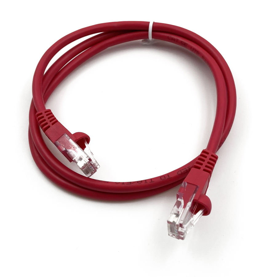 

Патч-корд UTP кат.5e, 1м, RJ45-RJ45, красный, Buro