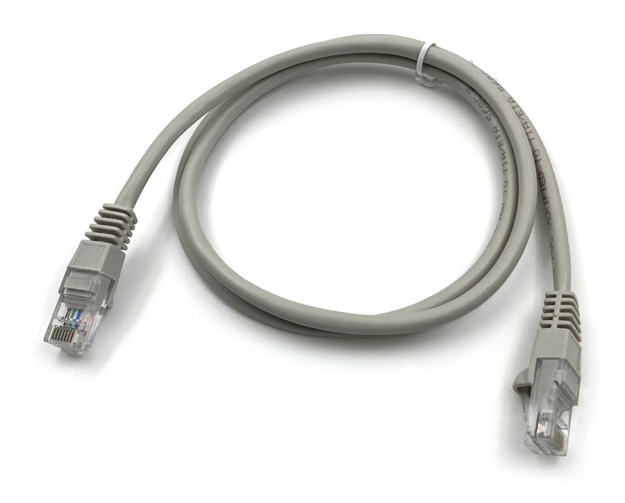 Патч-корд UTP кат.5e, 1м, RJ45-RJ45, серый, Buro