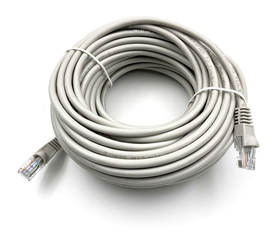 

Патч-корд UTP кат.5e, 20м, RJ45-RJ45, серый, Buro