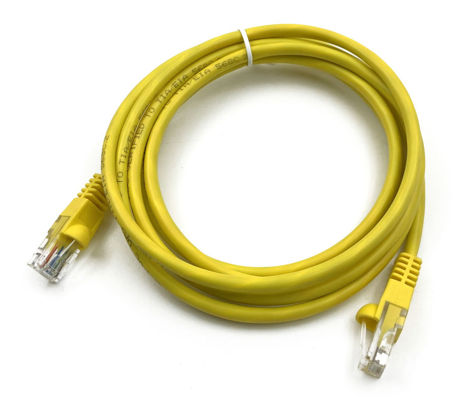 Патч-корд UTP кат.5e, 2м, RJ45-RJ45, желтый, Buro