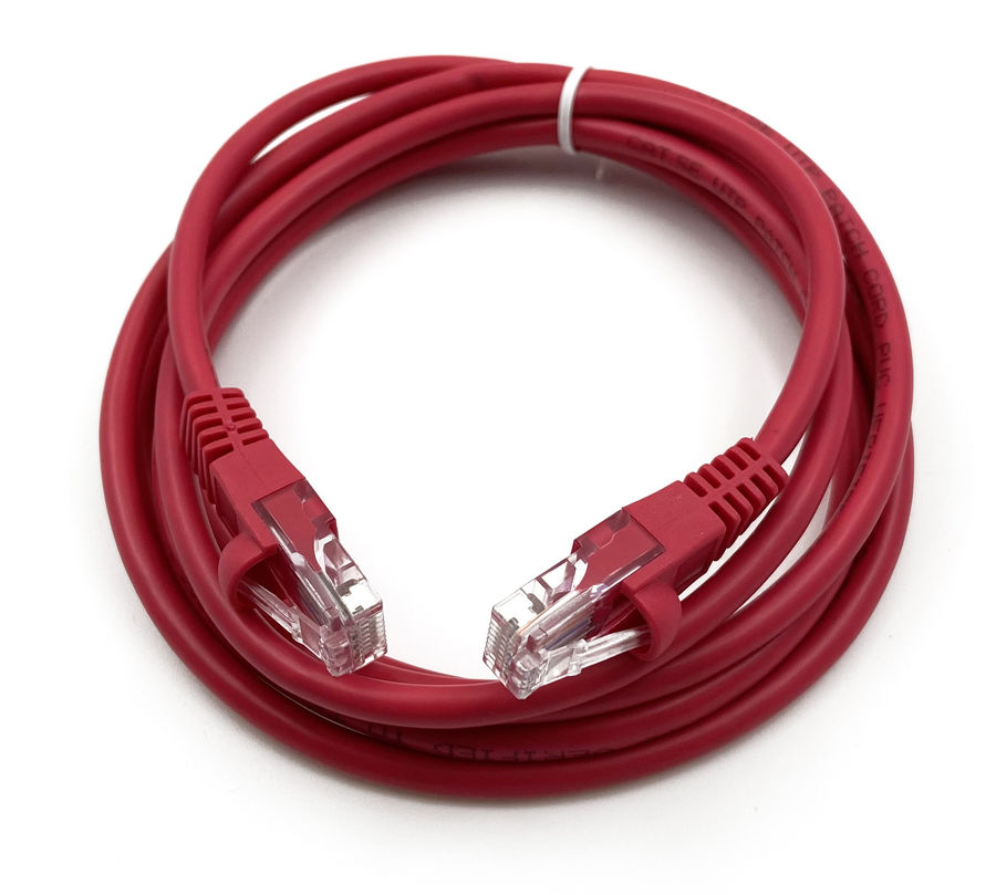 

Патч-корд UTP кат.5e, 2м, RJ45-RJ45, красный, Buro