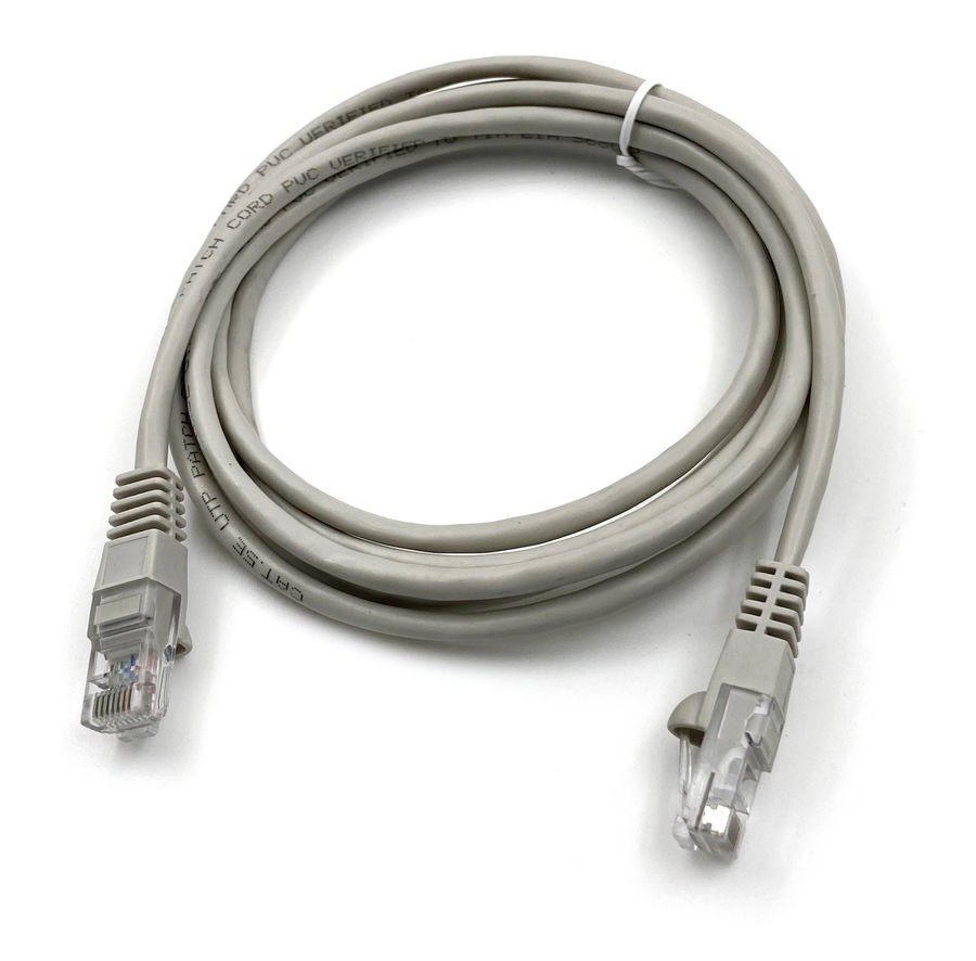 Патч-корд UTP кат.5e, 2м, RJ45-RJ45, серый, Buro