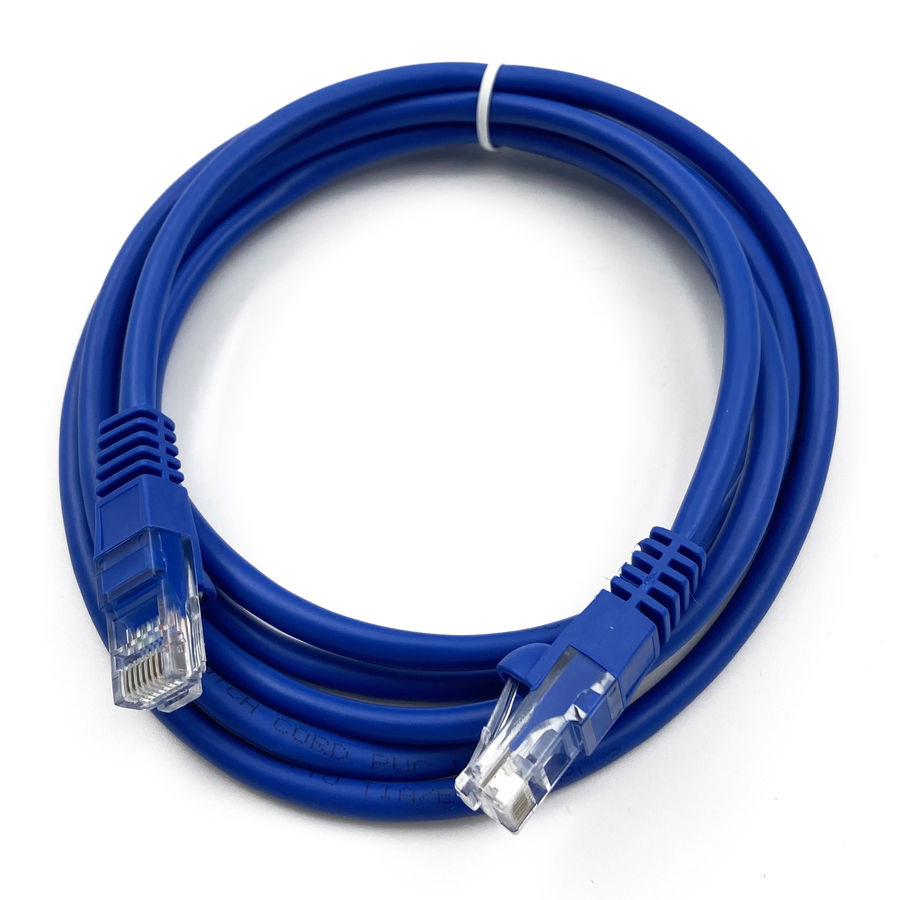 Патч-корд UTP кат.5e, 2м, RJ45-RJ45, синий, Buro