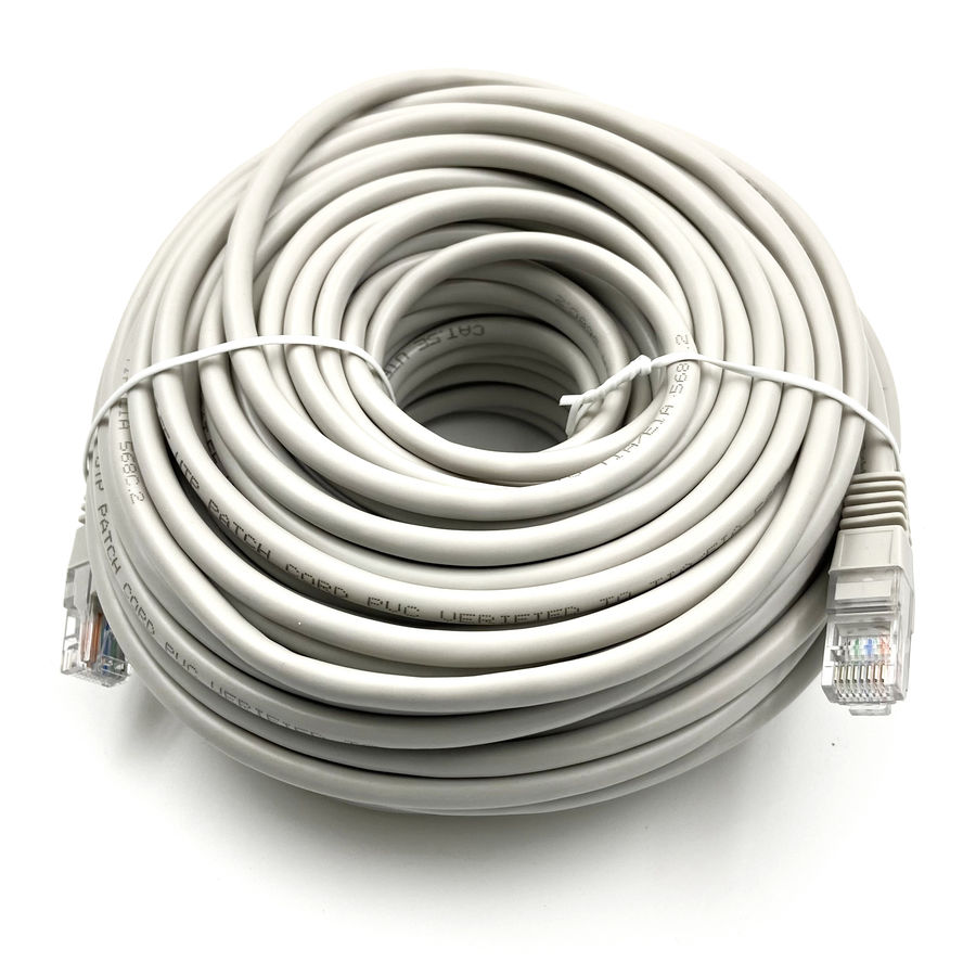 

Патч-корд UTP кат.5e, 30 м, RJ45-RJ45, серый, CCA, Buro