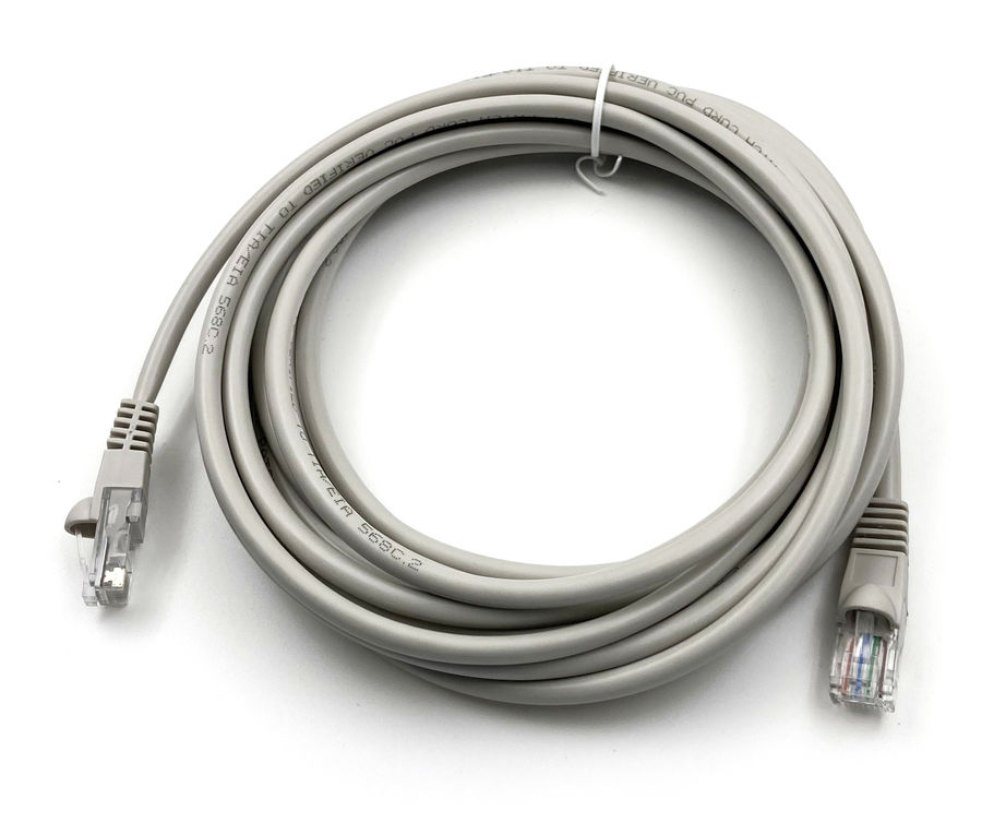 

Патч-корд UTP кат.5e, 5м, RJ45-RJ45, серый, Buro