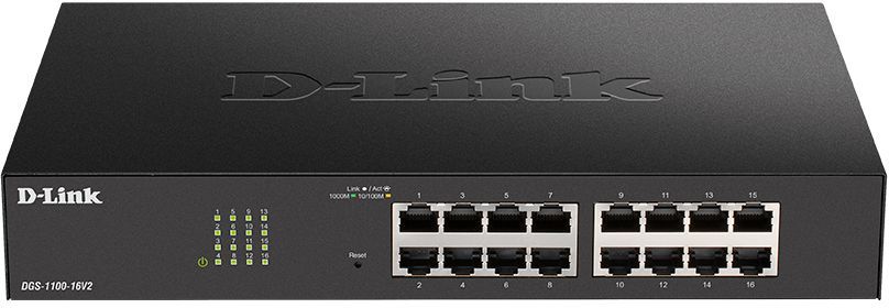 

Коммутатор D-link DGS-1100-16, управляемый, кол-во портов: 16x1 Гбит/с, установка в стойку (DGS-1100-16V2/A1A), DGS-1100-16