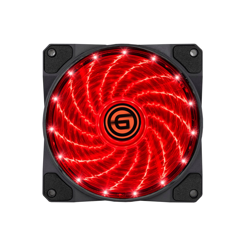 Вентилятор Ginzzu 12LR15, 120мм, 1200rpm, 24 дБ, 4-pin Molex, 1шт, красный (12LR15) - фото 1
