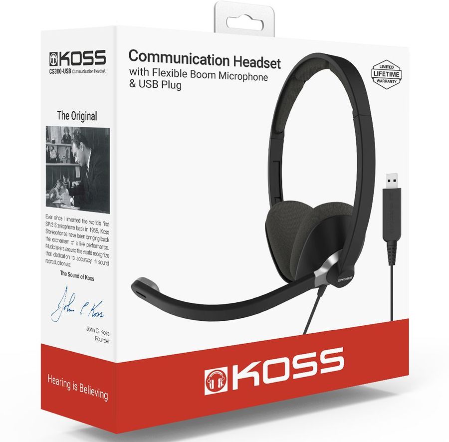

Гарнитура Koss CS300-USB , USB, черный (80000865), CS300-USB