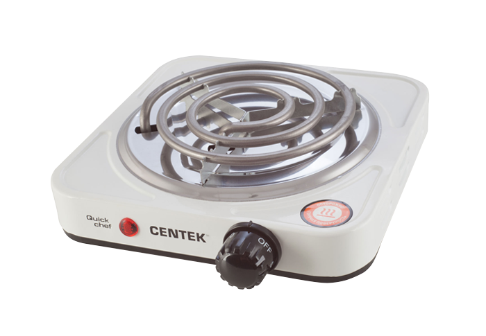 

Плита компактная электрическая Centek CT-1508 , эмалированная, 1000Вт, конфорок - 1шт., белый ( CT-1508 ), CT-1508