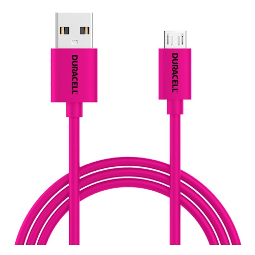 Кабель USB 2.0(Am)-Micro USB 2.0(Bm), 1м, розовый Duracell USB5013P-RU (USB5013P-RU)