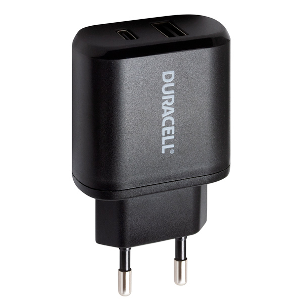 Сетевое зарядное устройство Duracell DRACUSB6-RU, 1USB, USB type-C, 3A, черный (DRACUSB6-RU)