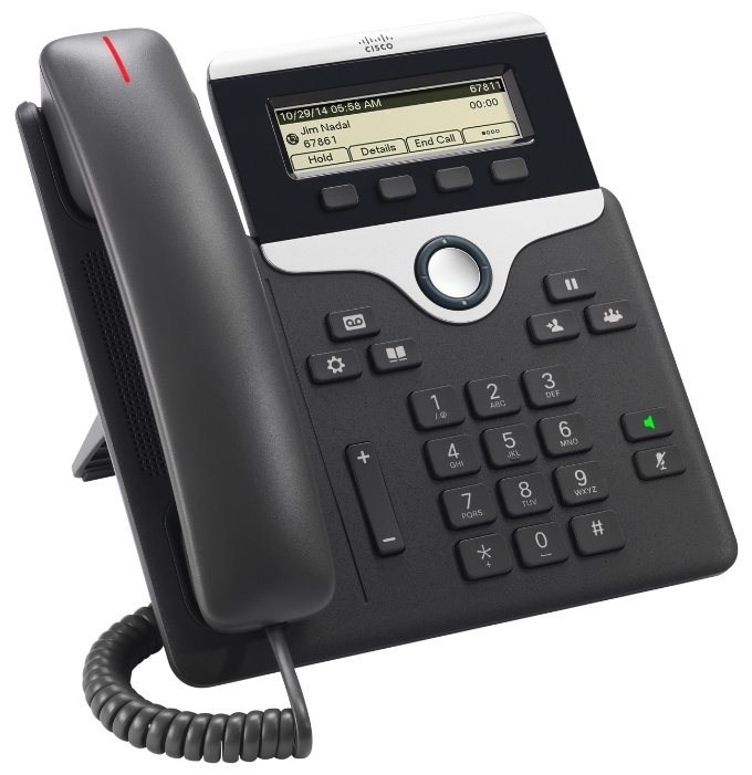 

VoIP-телефон Cisco 7811, 1 линия, 1 SIP-аккаунт, монохромный дисплей, PoE, черный (CP-7811-K9=), 7811