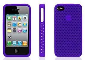 Чехол-накладка Griffin FlexGrip Punch для смартфона Apple iPhone 4/4S, силикон, пурпурный (GB01904)