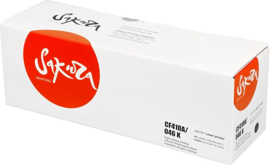 

Картридж лазерный Sakura SACF410A/046BK (№410A/CF410A/046BK), черный, 2200 страниц, совместимый для LaserJet Pro m377dw / M477fdn / M477fdw / M477fnw/ / M452dn / M452nw без чипа