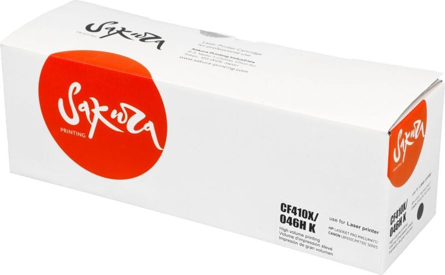 

Картридж лазерный Sakura SACF410X/046HBK (№410X/CF410X/046HBK), черный, 6300 страниц, совместимый для LaserJet Pro m377dw / M477fdn / M477fdw / M477fnw/ / M452dn / M452nw без чипа