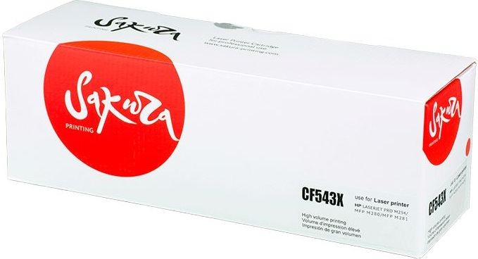 

Картридж лазерный SAKURA SACF543X (№203X/CF543X), пурпурный, 2500 страниц, совместимый для M254 / MFP M280 / 281