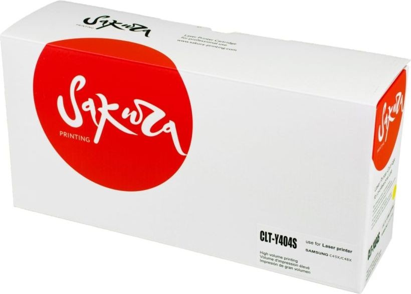 

Картридж лазерный Sakura SACLTY404S (CLT-Y404S), желтый, 1500 страниц, совместимый для Samsung SL-C430 / SL-C480 без чипа