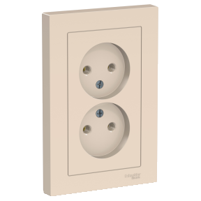

Розетка Schneider Electric ATLASDESIGN, скрытый монтаж, 2-х постовая, 16A, в сборе, IP20, бежевый (ATN000220)