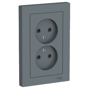 

Розетка Schneider Electric ATLASDESIGN, скрытый монтаж, 2-х постовая, со шторками, 16A, в сборе, IP20, грифель (ATN000722)