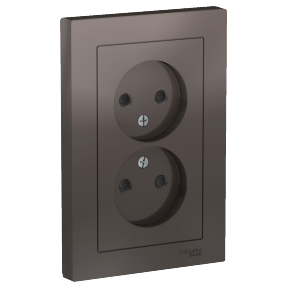 

Розетка Schneider Electric ATLASDESIGN, скрытый монтаж, 2-х постовая, со шторками, 16A, в сборе, IP20, мокко (ATN000622)